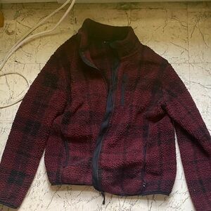 Burgundy and Black Fleece Jacket